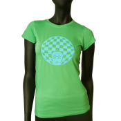 Tee-shirt col rond femme  - Afro Damier