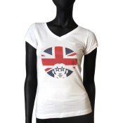 Tee-shirt col V femme  - Afro London