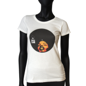 Tee-shirt Washed col rond femme  - Afro Vinyl