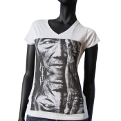 T-shirt col V blanc