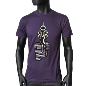 T-shirt homme, col rond, aubergine.