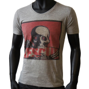 T-shirt Gris Chine - rescue - red skull