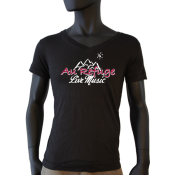 Tee-shirt col V noir - Au Refuge .. a part en live !
