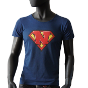 T-shirt col rond bleu marine