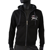 Veste zippe noire et anthracite  capuche.