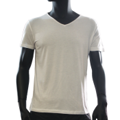 T104 tee-shirt Col V Blanc