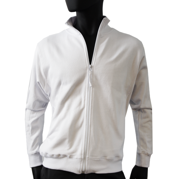 sweat sans capuche zip jn058 blanc - , crÃ©ateurs de Marques